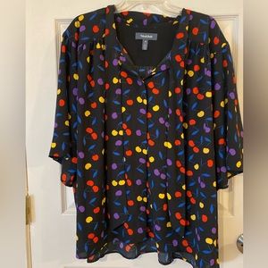 ModCloth Cherry Print Blouse 4X